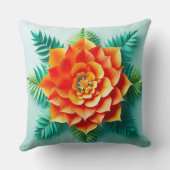 🌼 オレンジイエローの紙花インテリアアクセント 🌼 クッション (裏面)