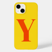 オレンジイエローイニシャルモノグパーソナライズされたラム Case-Mate iPhoneケース (裏面)