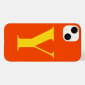 オレンジイエローイニシャルモノグパーソナライズされたラム Case-Mate iPhoneケース (裏面 (横))