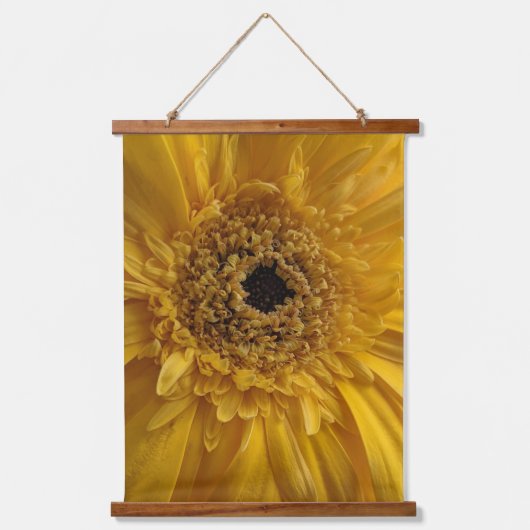 オレンジイエローガーベラ花クローズアップ写真 吊り下げ型タペストリー (正面)