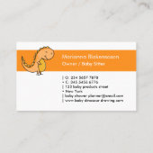 オレンジイエローキュートベビー恐竜 名刺 (裏面)