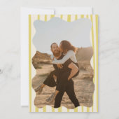 オレンジイエローグリーンのリボンと写真のウェディングデザイン 招待状 (裏面)