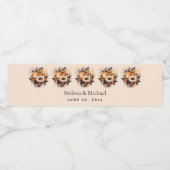 オレンジイエローグレーフラワーブーケ結婚ーズ ペットボトルラベル (シングルラベル)