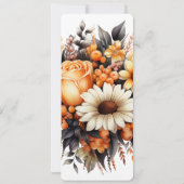 オレンジイエローグレーフラワーブーケ 招待状 (裏面)