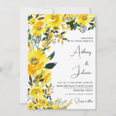 オレンジイエローサマーボタニック結婚フローラ 招待状 (正面)