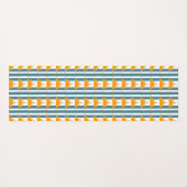 オレンジイエローサンズオンティール（緑がかった色）ストライプズ ヨガマット (裏面(横))