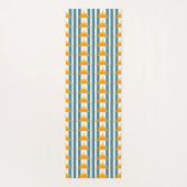 オレンジイエローサンズオンティール（緑がかった色）ストライプズ ヨガマット (裏面)