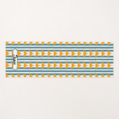 オレンジイエローサンズオンティール（緑がかった色）ストライプズ ヨガマット (正面(横))