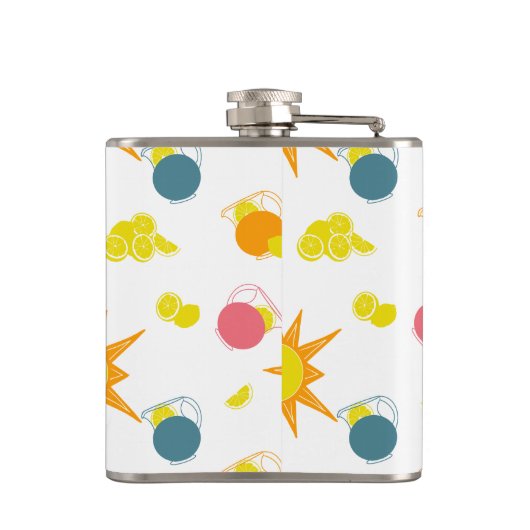 オレンジイエローサンズティール(緑がかった色)ピンクレモネードピッチャー フラスク (裏面)