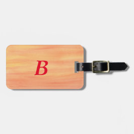 オレンジイエローサンセットブレンドモノグラム荷物タグ ラゲッジタグ