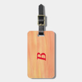 オレンジイエローサンセットブレンドモノグラム荷物タグ ラゲッジタグ (正面縦)