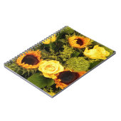 オレンジイエローサンフラワーバラフローラブーケ ノートブック (左側)