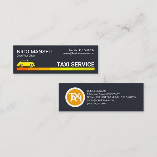 オレンジイエローシェーズロードタクシードライバー スキニー名刺 (正面/裏面)