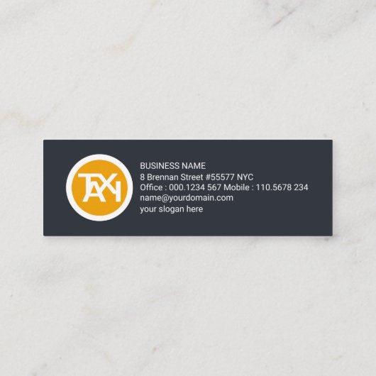 オレンジイエローシェーズロードタクシードライバー スキニー名刺 (裏面)