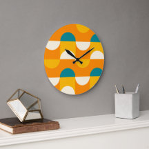 オレンジイエローダークティール(緑がかった色)ブルーグリーンレトロパターン