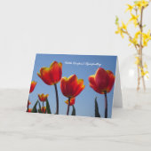 オレンジイエローチューリップ同情カード カード (黄色い花)