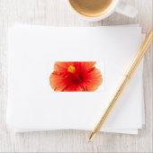 オレンジイエローハイビスカストロピカルフラワーハワイアン ラベル (インサイチュ)