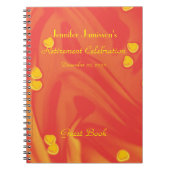 オレンジイエローハートリタイアメントパーティーゲストブック ノートブック (正面)