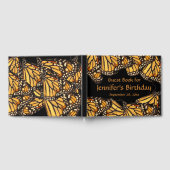 オレンジイエローバタフライバースデーパーティーゲストブック ゲストブック (全面)