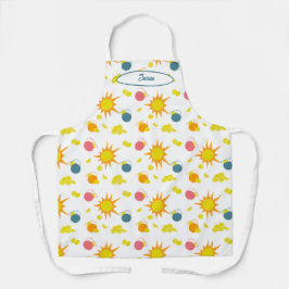 オレンジイエローピンクティール（緑がかった色）サンズレモン投手 エプロン