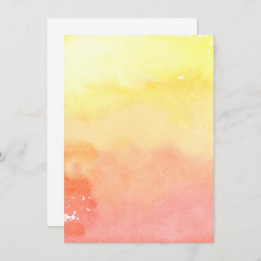 オレンジイエローピンク水彩水彩アート絵を描 (正面/裏面)