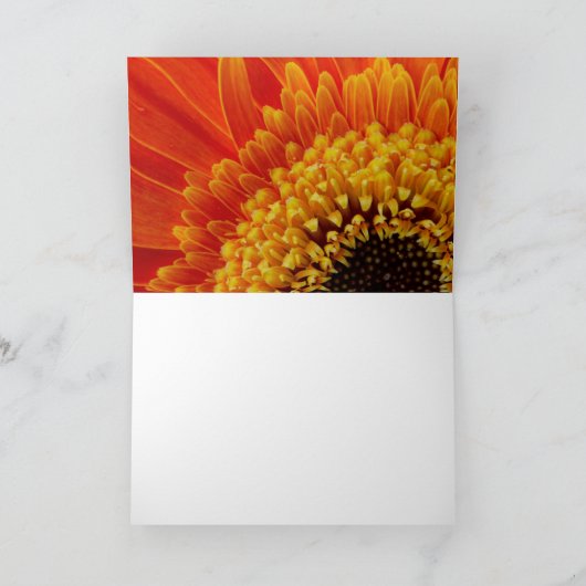 オレンジイエローフラワー誕生日ノートカード カード (内部)