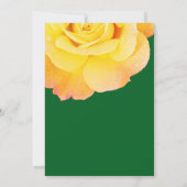 オレンジイエローフローラフォレストグリーンボー結婚ホズ 招待状 (裏面)