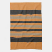 オレンジイエローブラックストライプ キッチンタオル (縦)