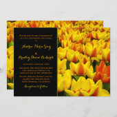 オレンジイエローブラックチューリップ結婚式招待状 招待状 (正面/裏面)