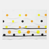 オレンジイエローブラック水玉模様 キッチンタオル (横)