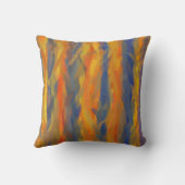 オレンジイエローブルー抽象芸術ア絵画ート3 クッション (裏面)