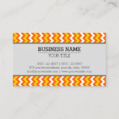 オレンジイエローホワイトシェブロンジグザグモノグラム 名刺 (裏面)