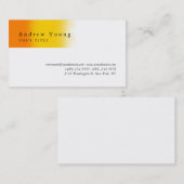 オレンジイエローホワイトプロフェッショナル名刺 名刺 (正面/裏面)