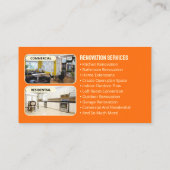 オレンジイエローホームリノベーションコントラクタービルダー 名刺 (裏面)