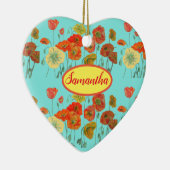 オレンジイエローポピーズフローラアクアポピーガールズネーム セラミックオーナメント (右)