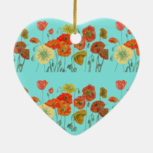 オレンジイエローポピーズフローラアクアポピーガールズネーム セラミックオーナメント (裏面)