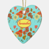 オレンジイエローポピーズフローラアクアポピーガールズネーム セラミックオーナメント (左)