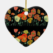 オレンジイエローポピーフローラアートポピー女の子名 セラミックオーナメント (裏面)