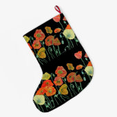 オレンジイエローポピーフローラクリスマスストッキング ラージクリスマスストッキング (裏面 (吊り時))