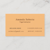 オレンジイエローマンダラヨガインストラクター 名刺 (裏面)