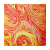 オレンジイエローマーブルストーン – 抽象芸術テクスチャ タイル (正面)