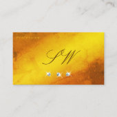 オレンジイエローマーブルダイヤきらめくズモノグラム 名刺 (正面)