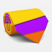 オレンジイエローラベンダーネクストライプのタイ ネクタイ (ロール)