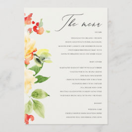 オレンジイエローレッドローズウォーターフローラメニュー メニュー