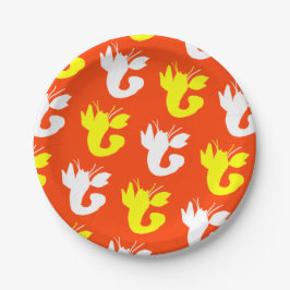 オレンジイエローロブスターホワイト4ゲイル ペーパープレート