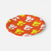 オレンジイエローロブスターホワイト4ゲイル ペーパープレート (アングル)