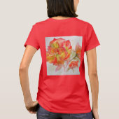 オレンジイエローローズウォーター絵を描カラーのフローラ Tシャツ (裏面)