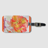 オレンジイエローローズウォーター絵を描カラーズトートバッグ ラゲッジタグ (正面横)