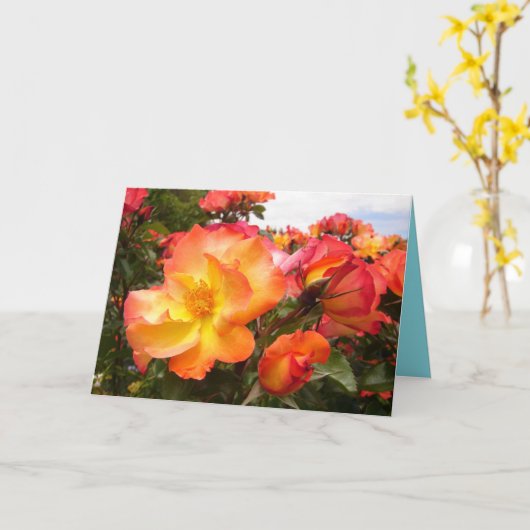 オレンジイエローローズフローラフラワーズカード カード (黄色い花)