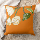 オレンジイエローロータスフラワーシードポッドシンプル クッション (ブランケット)